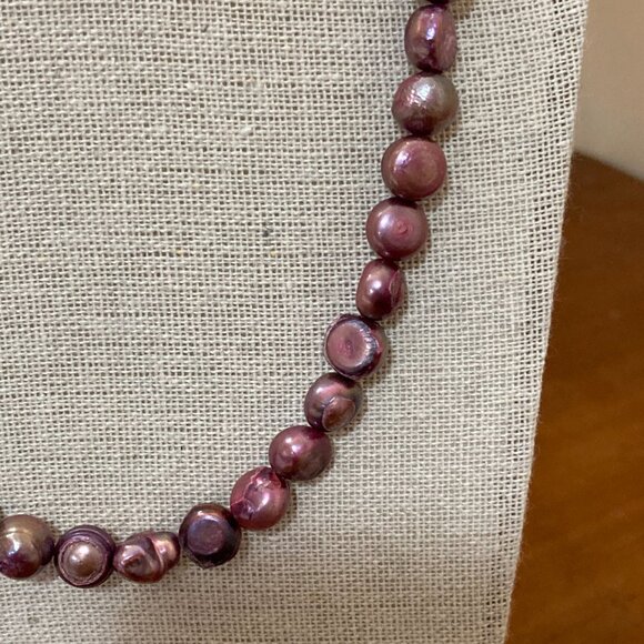 18" Fresh Water Pearl Baroque Necklace 7-8mm Toggle Clasp - Picture 3 of 6